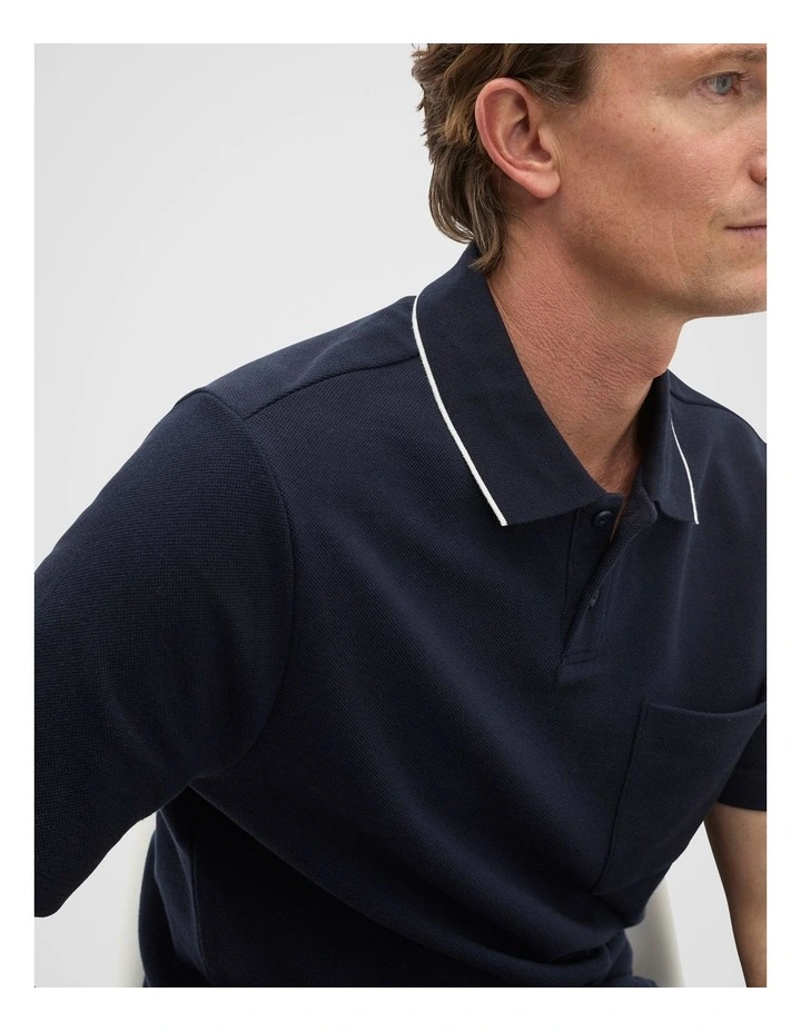 Pocket Polo Shirt in Midnight Blue image 4