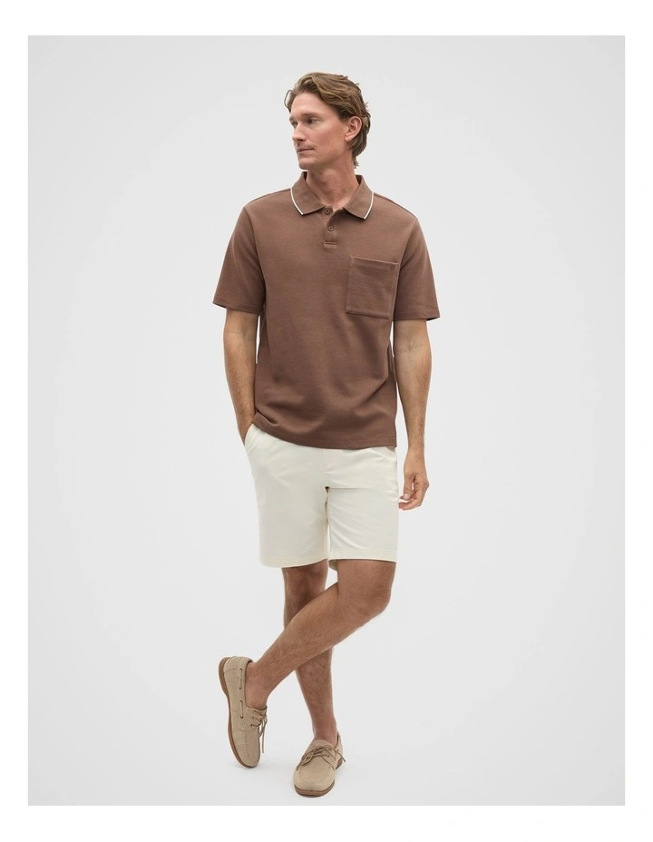 Pocket Polo Shirt in Cocoa image 3
