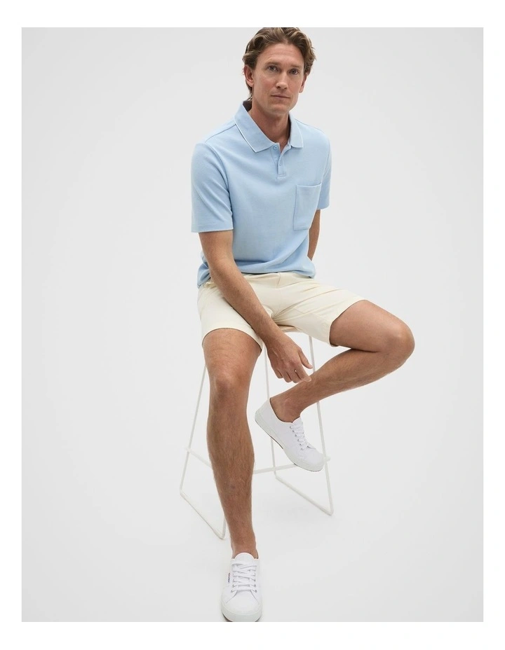 Pocket Polo Shirt in Skyway image 3