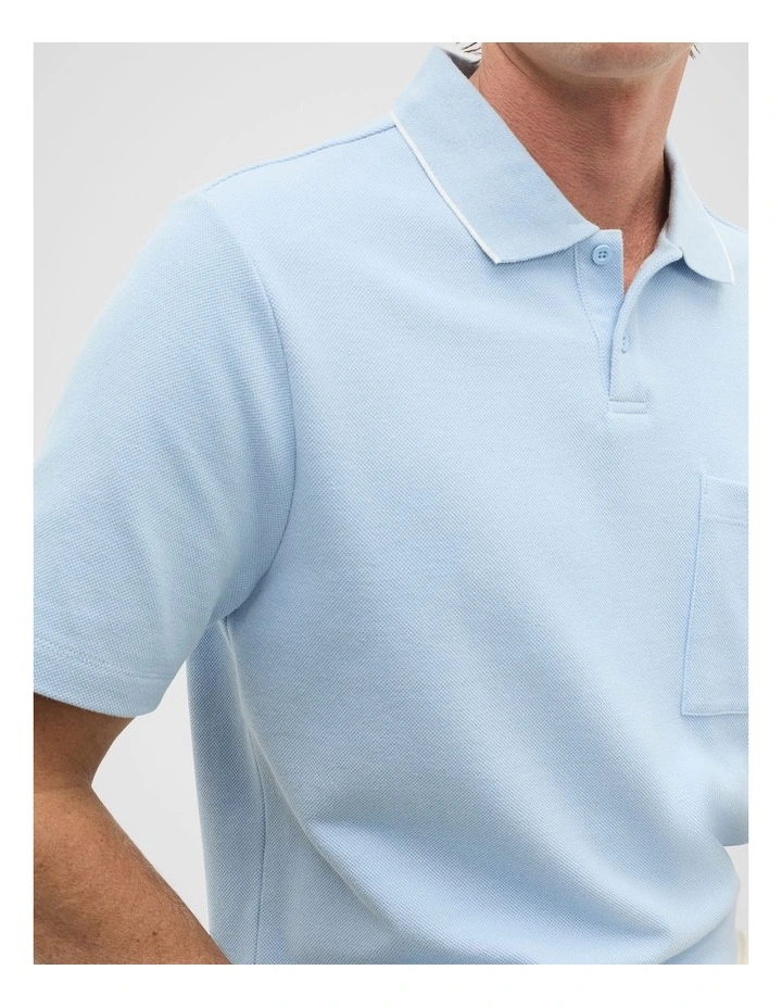 Pocket Polo Shirt in Skyway image 4