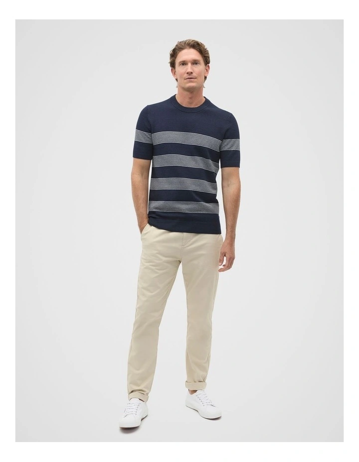 Stripe Knit Tee in Midnight Blue image 3
