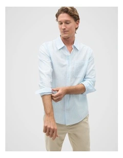 Long Sleeve Check Shirt in Blue