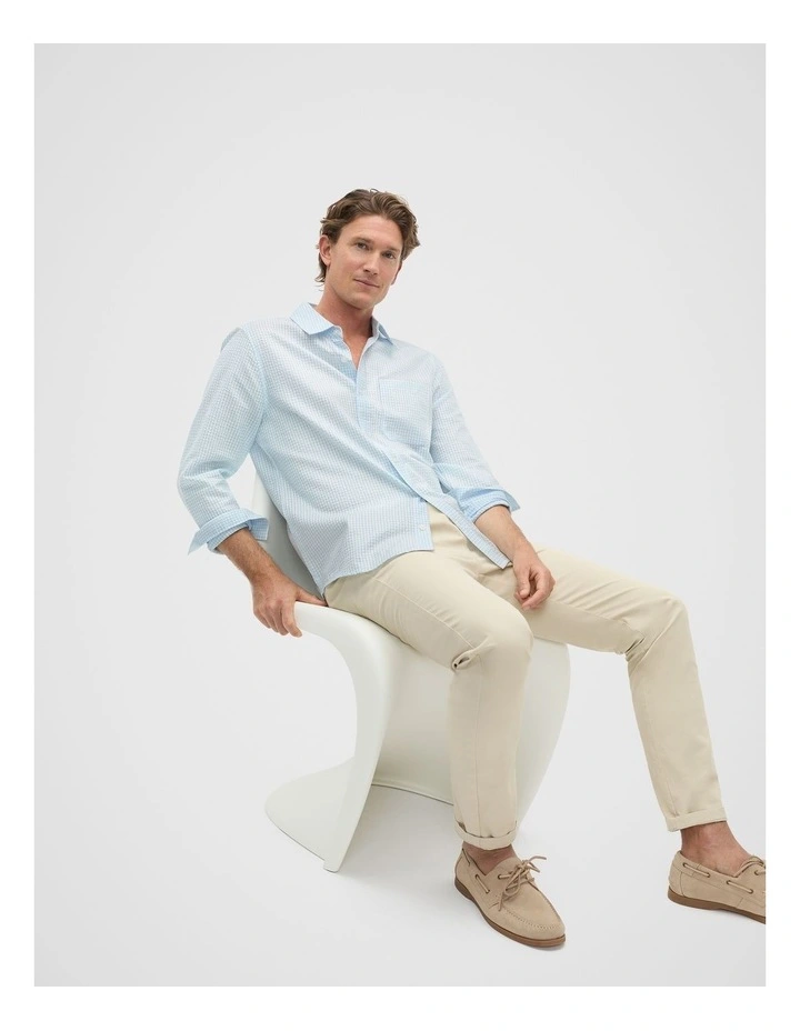 Long Sleeve Check Shirt in Blue image 3