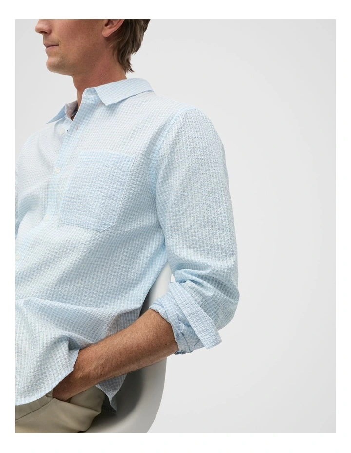Long Sleeve Check Shirt in Blue image 4