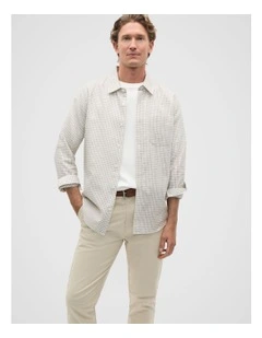 Long Sleeve Check Shirt in Cocoa