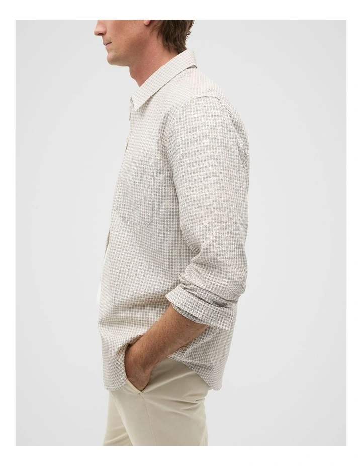Long Sleeve Check Shirt in Cocoa image 4