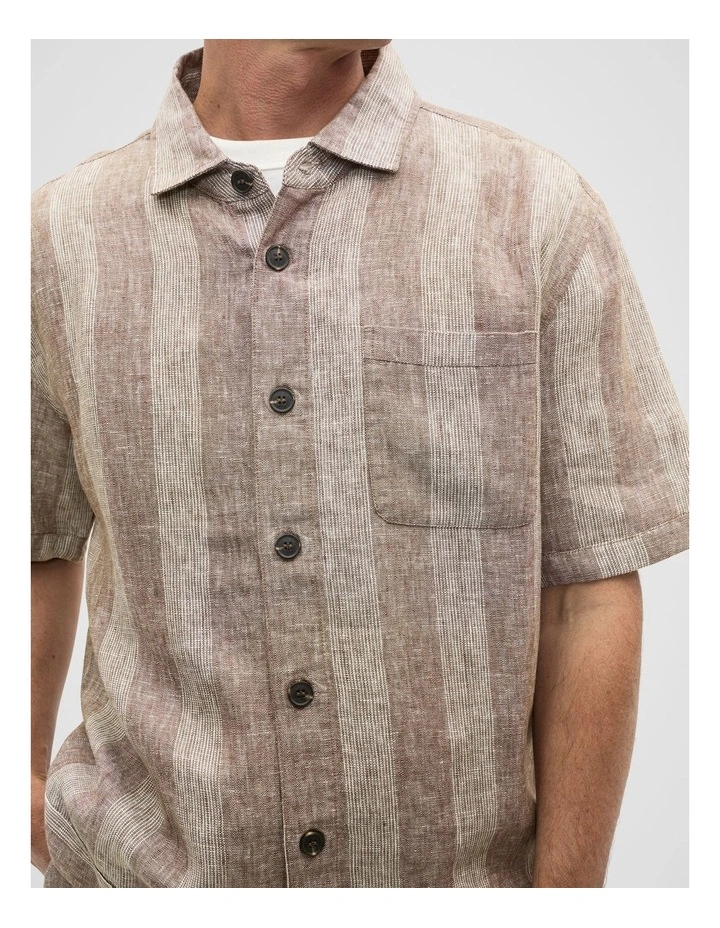 Boxy Linen Shirt in Cocoa image 4