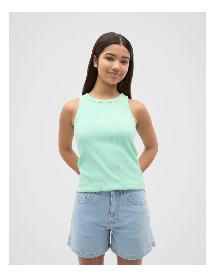 Core Logo Rib Tank in Mint Sorbet image 1