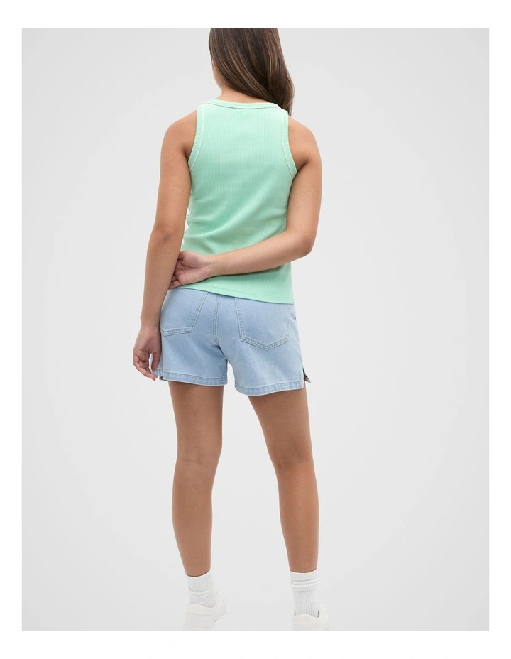 Core Logo Rib Tank in Mint Sorbet image 2