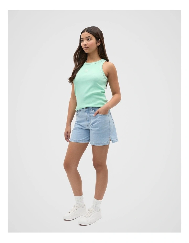 Core Logo Rib Tank in Mint Sorbet image 3