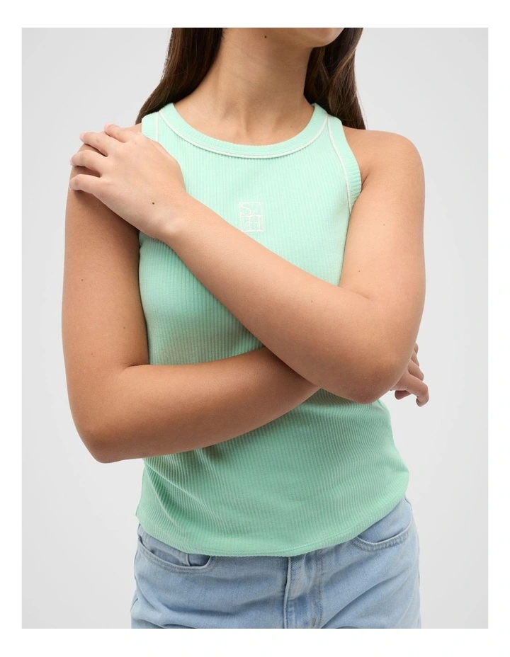 Core Logo Rib Tank in Mint Sorbet image 4
