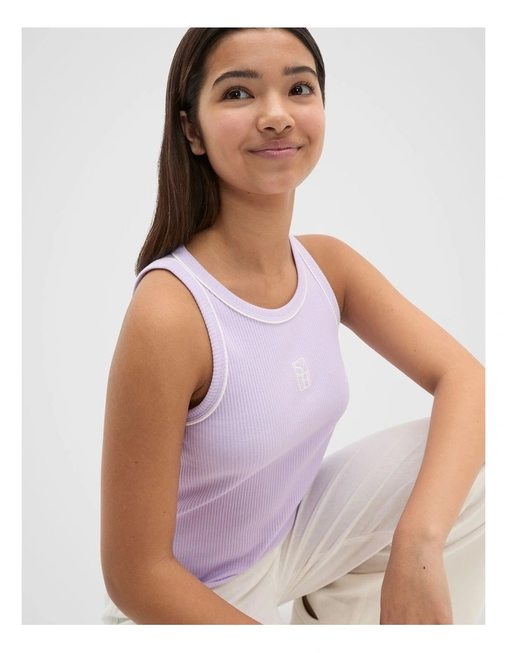 Core Logo Rib Tank in Orchid Bloom image 4