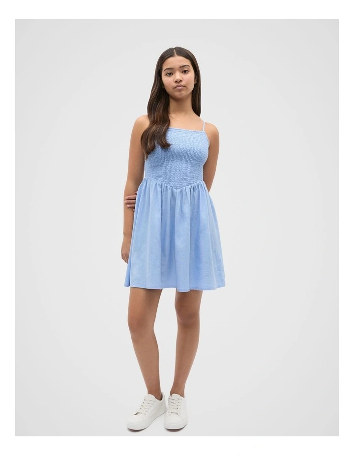 Smocked Dress in Bright Sky image 1