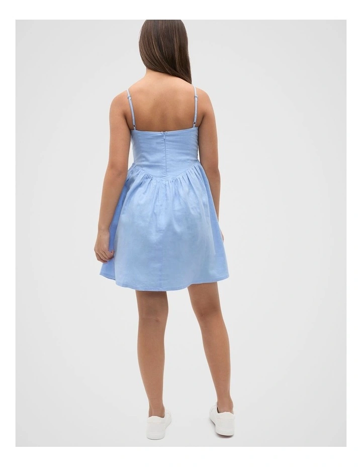 Smocked Dress in Bright Sky image 2