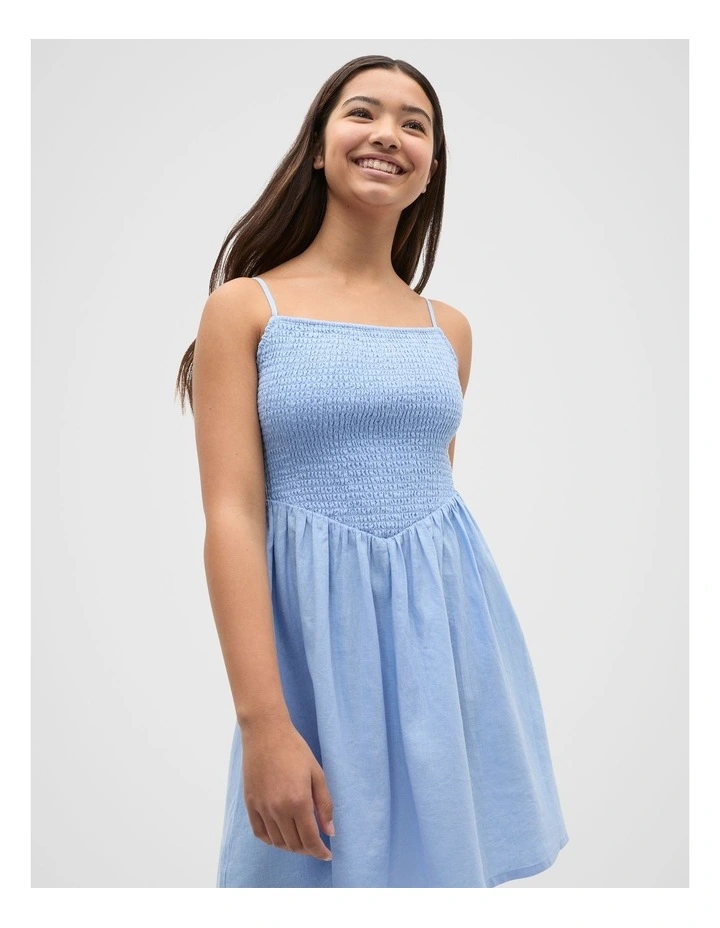 Smocked Dress in Bright Sky image 3