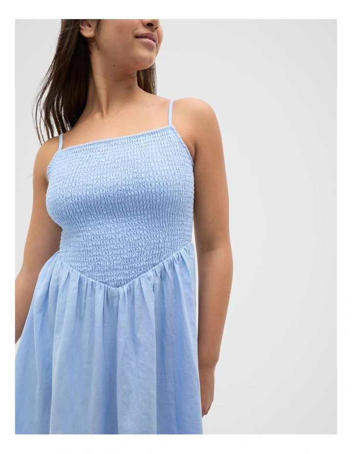 Smocked Dress in Bright Sky image 4