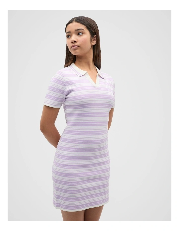 Stripe Knit Dress in Orchid Bloom image 1