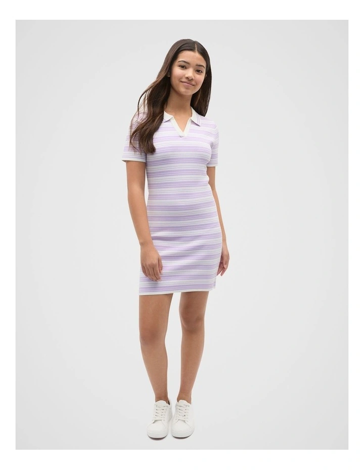 Stripe Knit Dress in Orchid Bloom image 3
