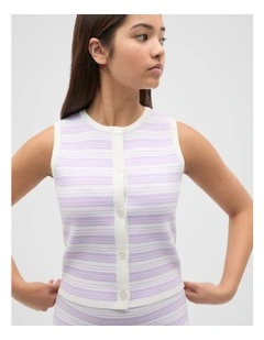 Stripe Knit Top in Orchid Bloom