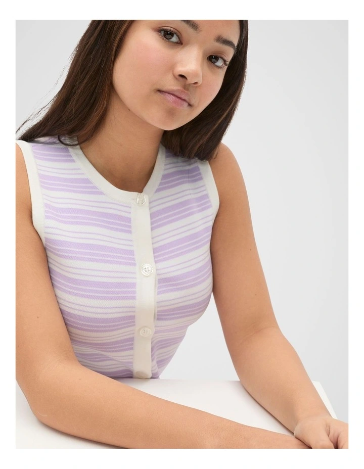 Stripe Knit Top in Orchid Bloom image 4