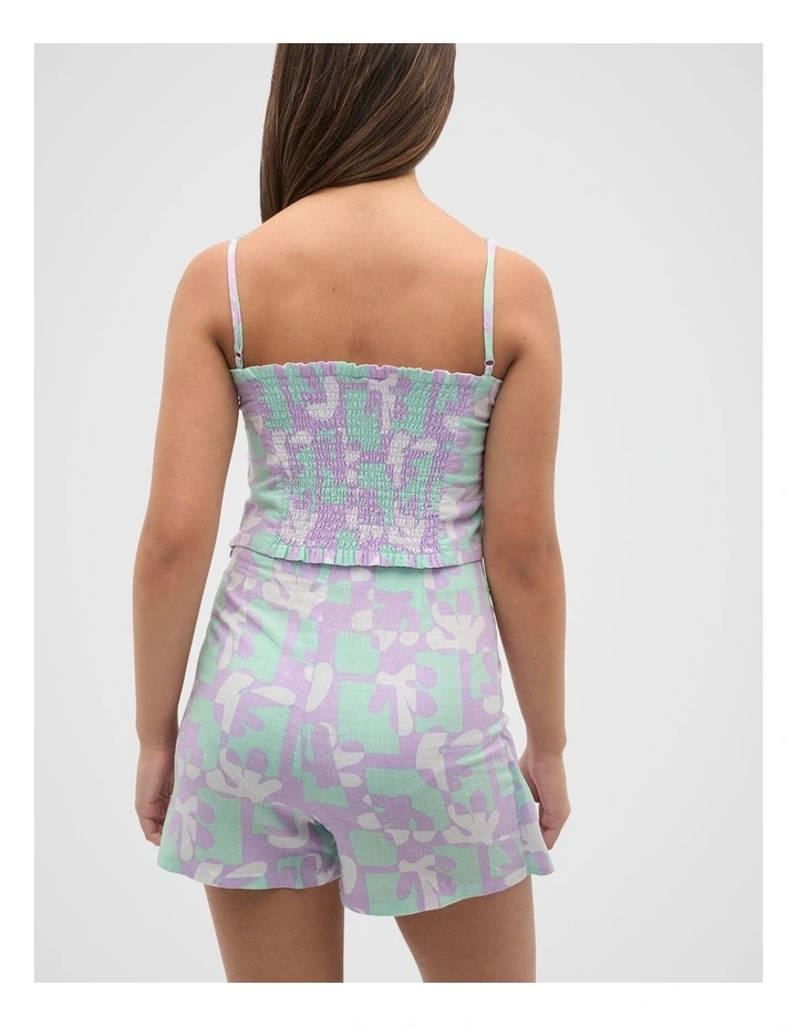 Palm Skort in Blue image 2
