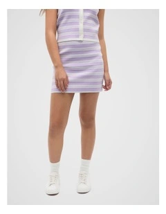 Stripe Knit Skirt in Orchid Bloom