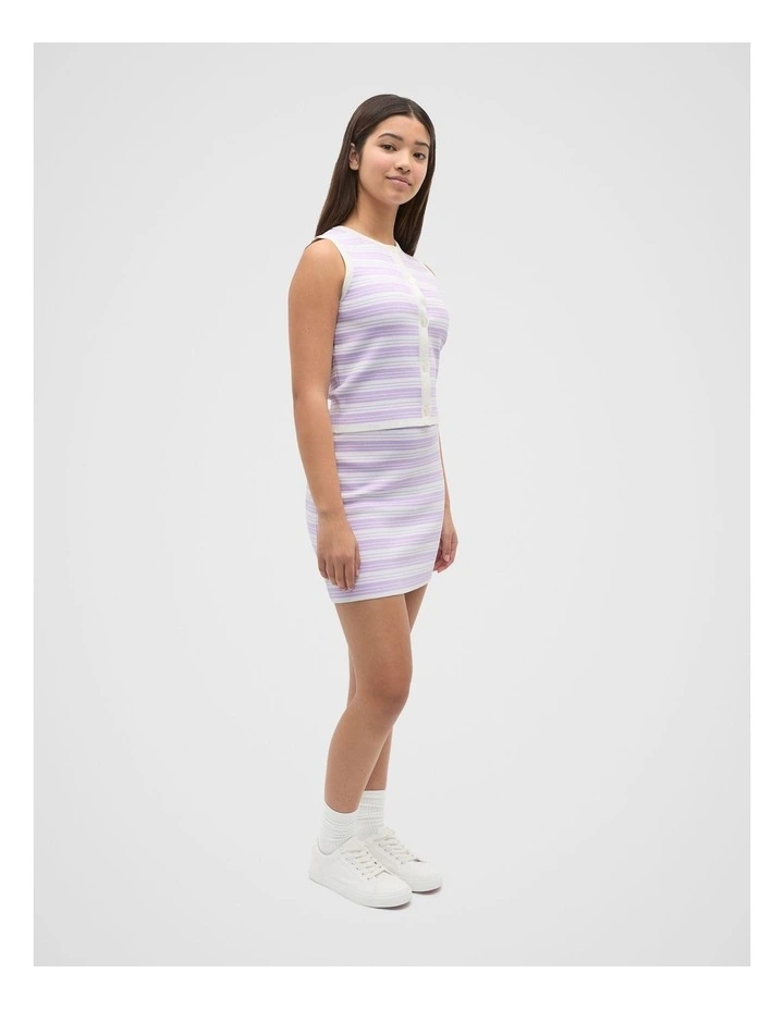 Stripe Knit Skirt in Orchid Bloom image 3