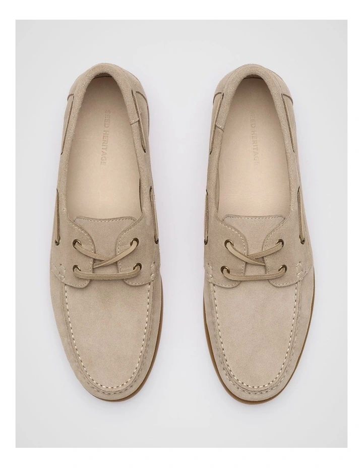 Suede Boat Shoe in Almond image 4
