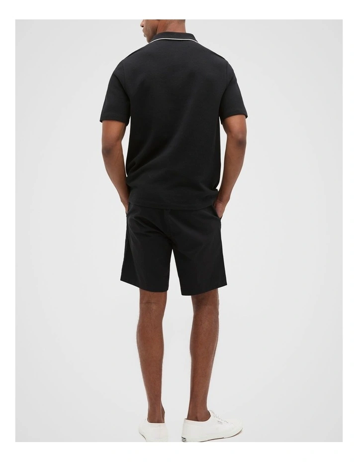 Pocket Polo Shirt in True Black image 2