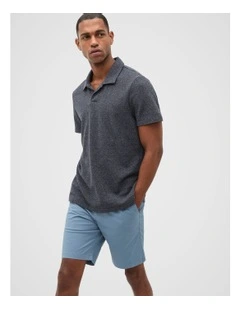Marled Polo Shirt in Midnight Fleck