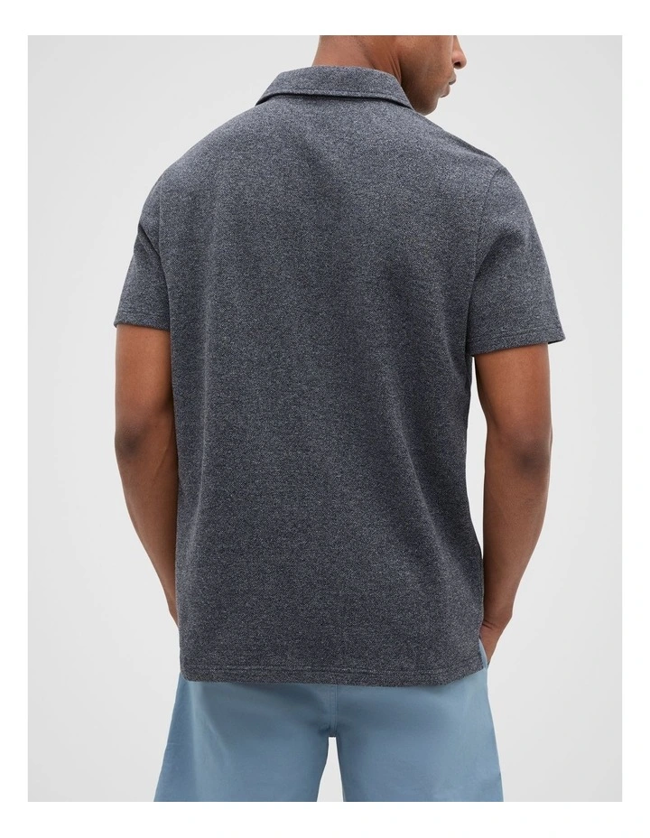 Marled Polo Shirt in Midnight Fleck image 2