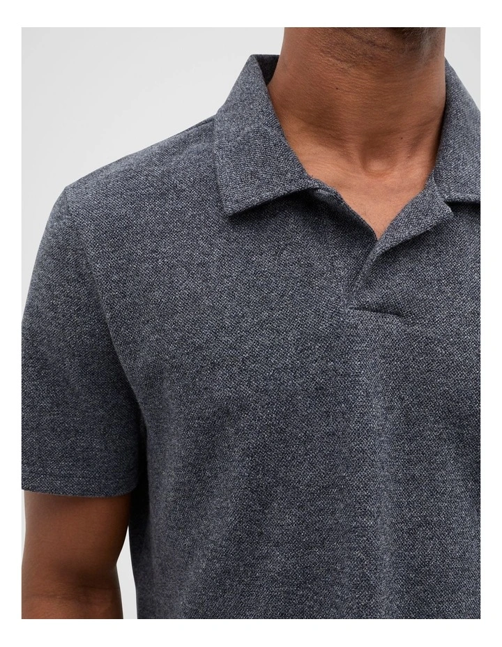 Marled Polo Shirt in Midnight Fleck image 4