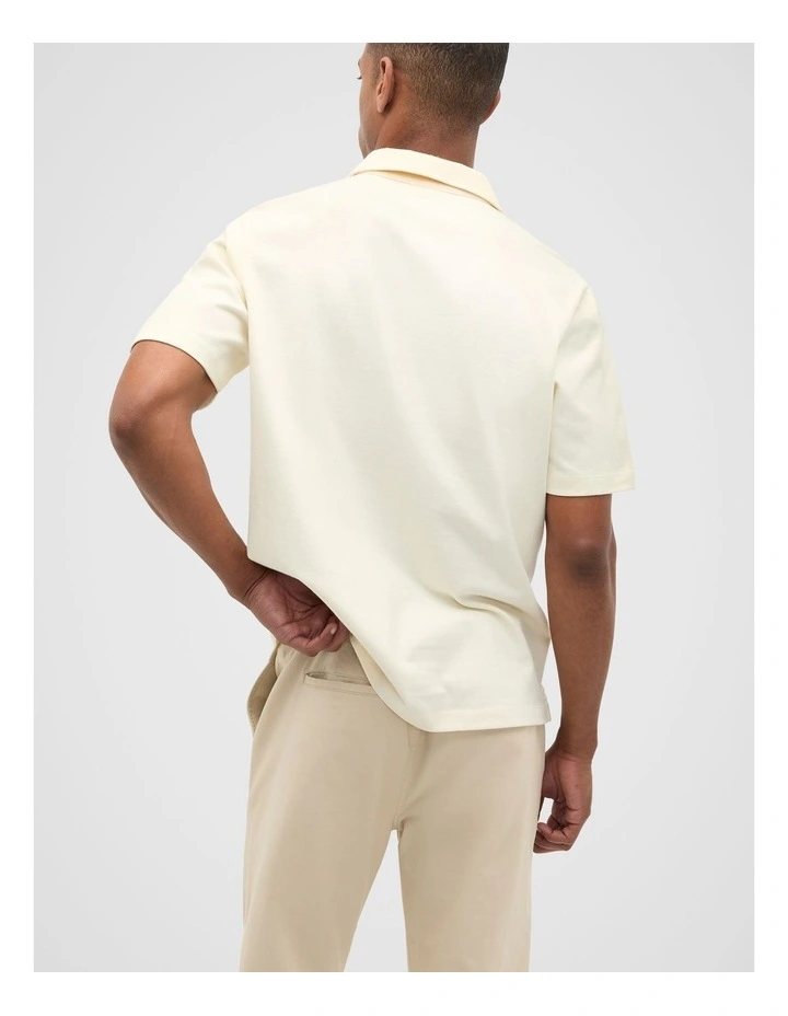 Tee Polo in Off White image 2