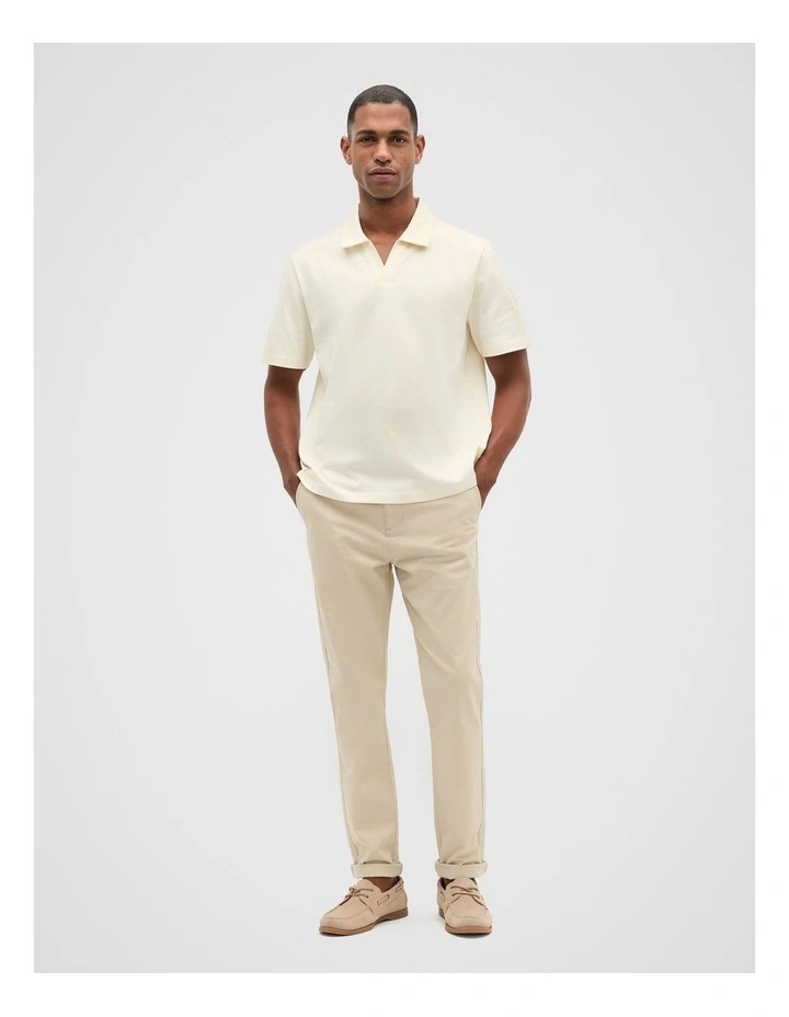 Tee Polo in Off White image 3