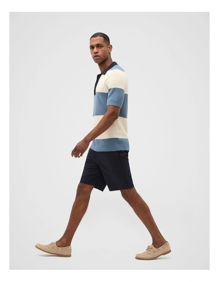 Block Stripe Knit Polo in Sailor image 4