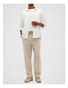 Linen Trouser in Almond