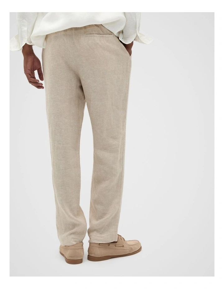 Linen Trouser in Almond image 2