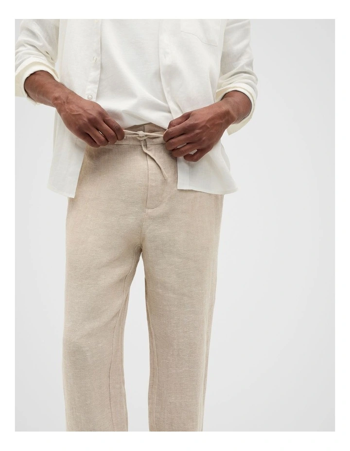Linen Trouser in Almond image 4