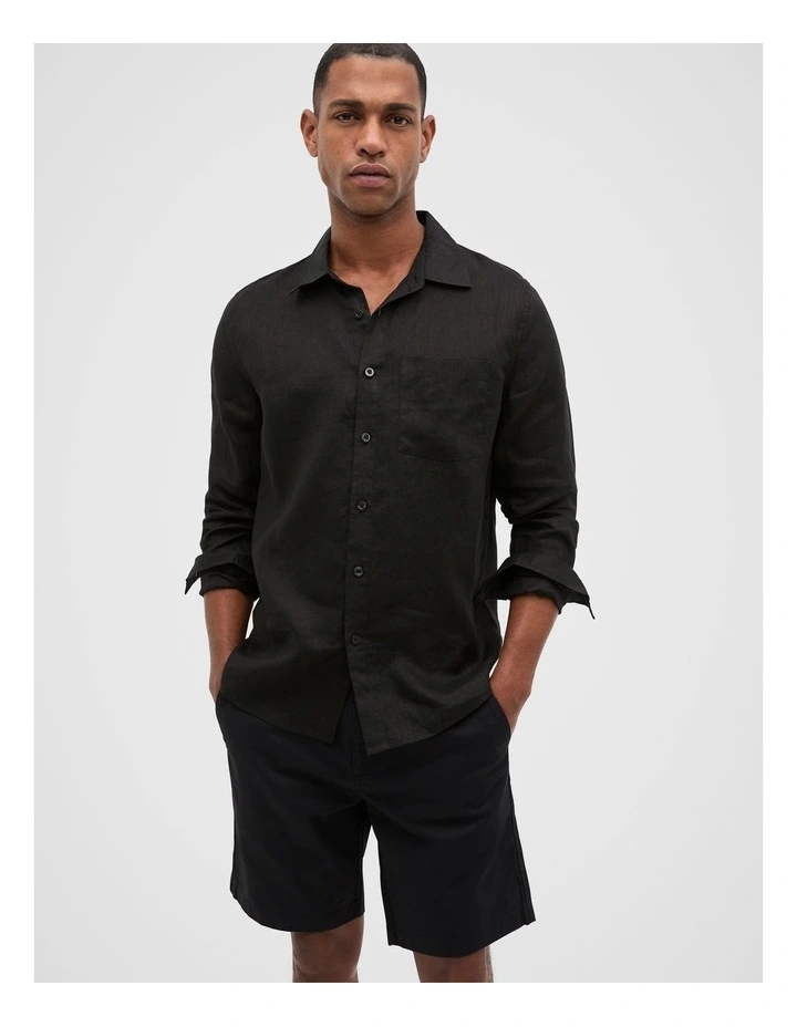 Linen Everyday Shirt in True Black image 5