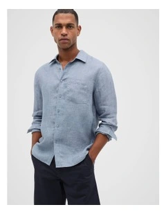 Chambray Linen Shirt in Sailor
