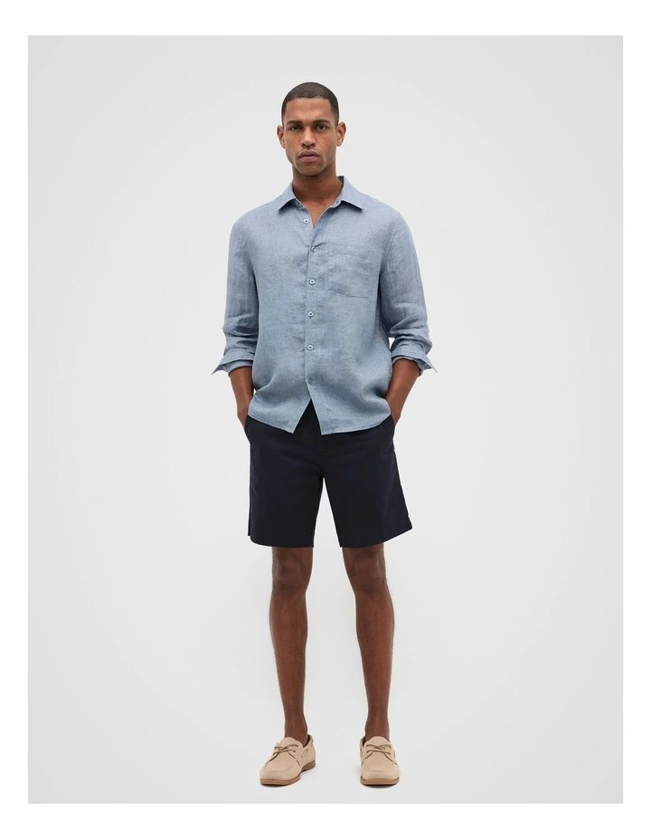 Chambray Linen Shirt in Sailor image 3