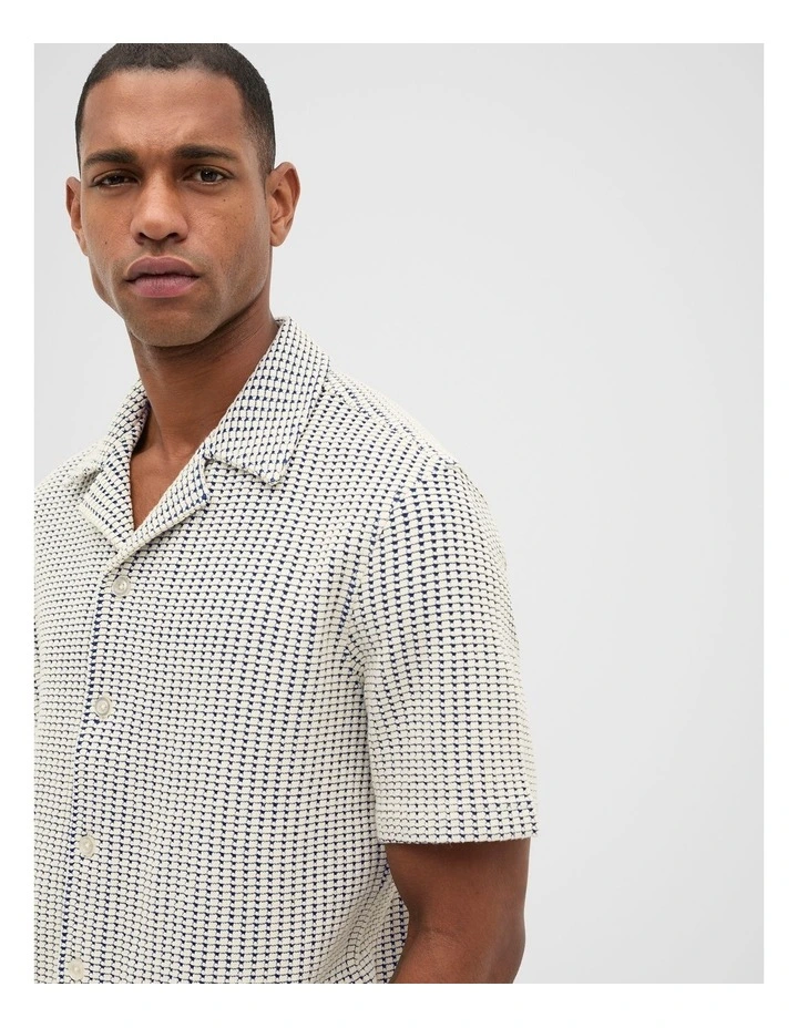 Textured Shirt in Navy image 3