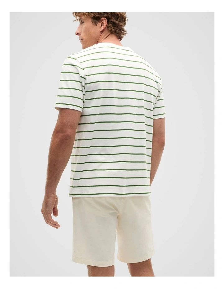 Crew Stripe Tee in Pea Green image 2
