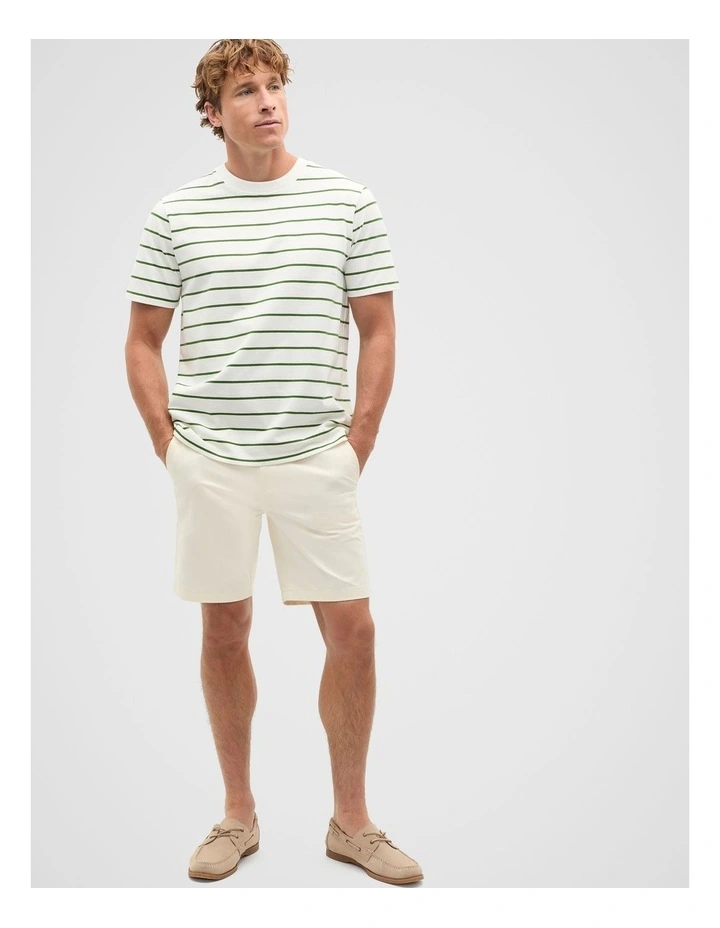 Crew Stripe Tee in Pea Green image 4