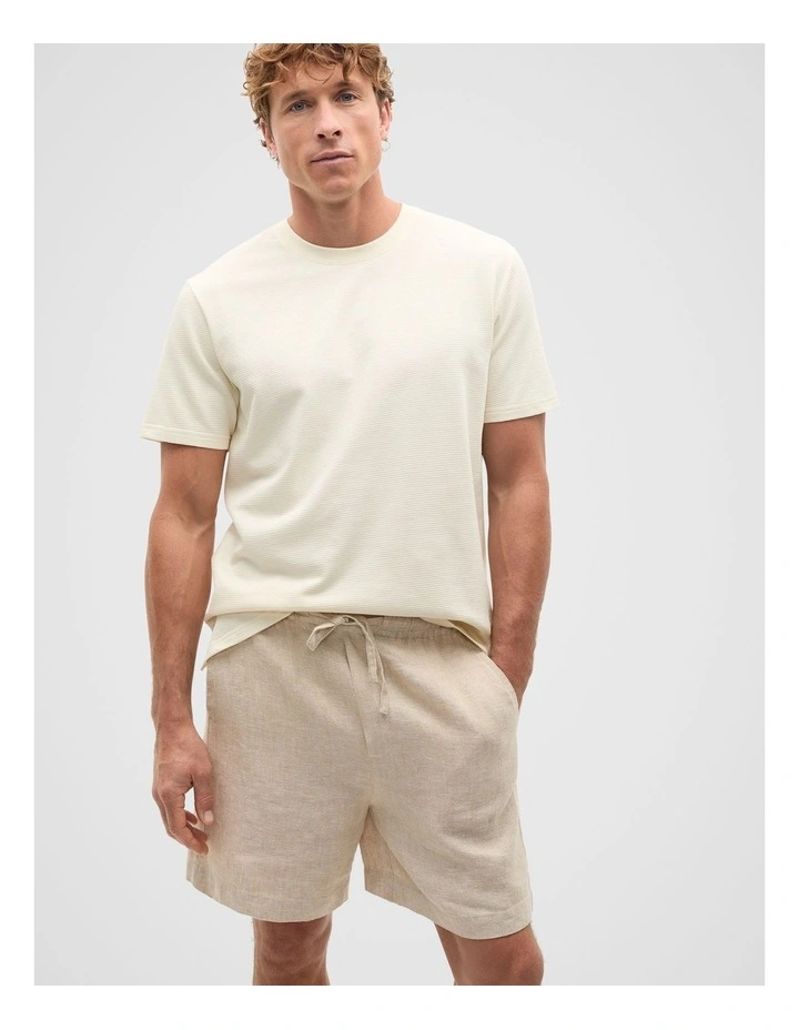 Textured Tee in Off White image 1