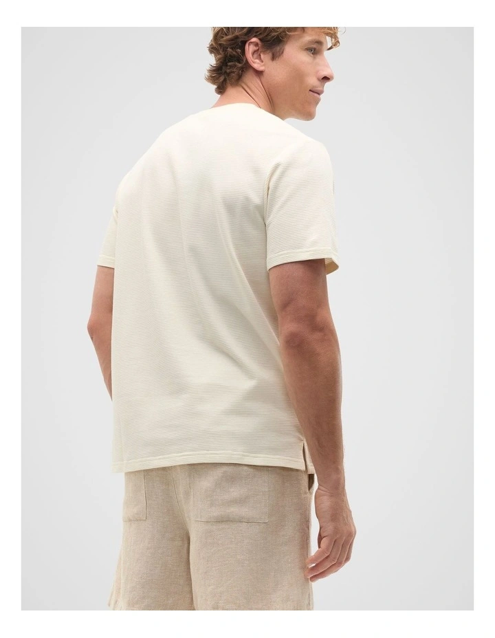 Textured Tee in Off White image 2