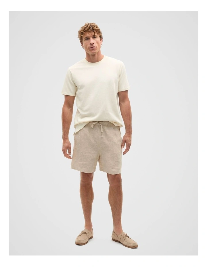 Textured Tee in Off White image 3