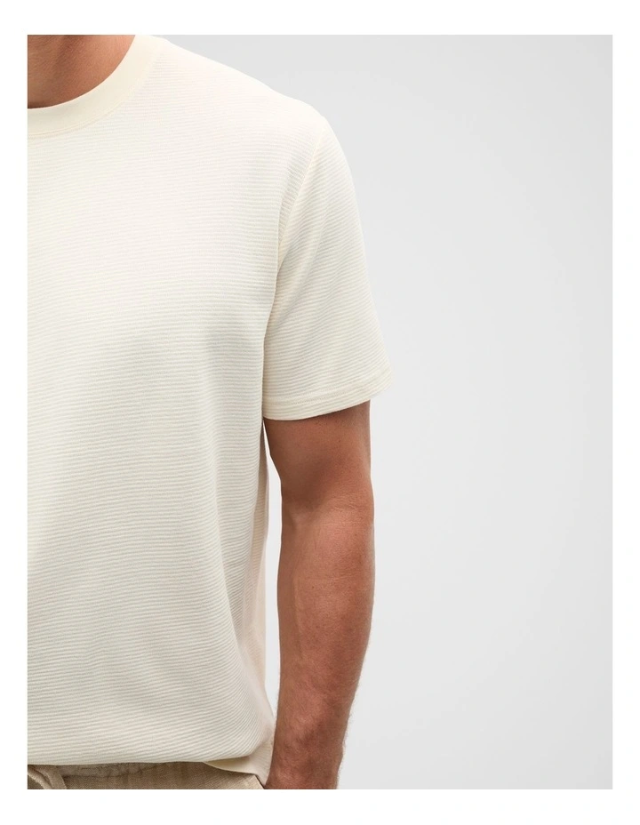 Textured Tee in Off White image 4