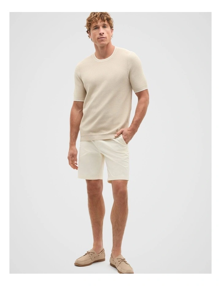 Twisted Yarn Knit Tee in Almond image 4