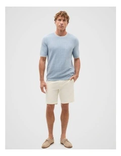 Twisted Yarn Knit Tee in Sailor